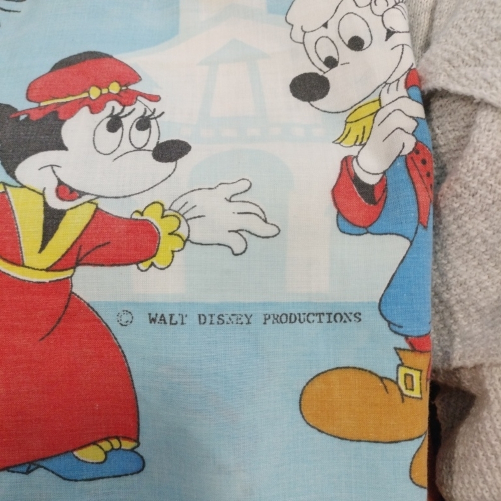 Disney Vintage Character Bedding - Red, Blue,  Twin Flat Sheet And Pillow Case